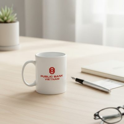 Cốc Sứ Bát Tràng In Logo Public Bank - Quà Tặng Ngân Hàng