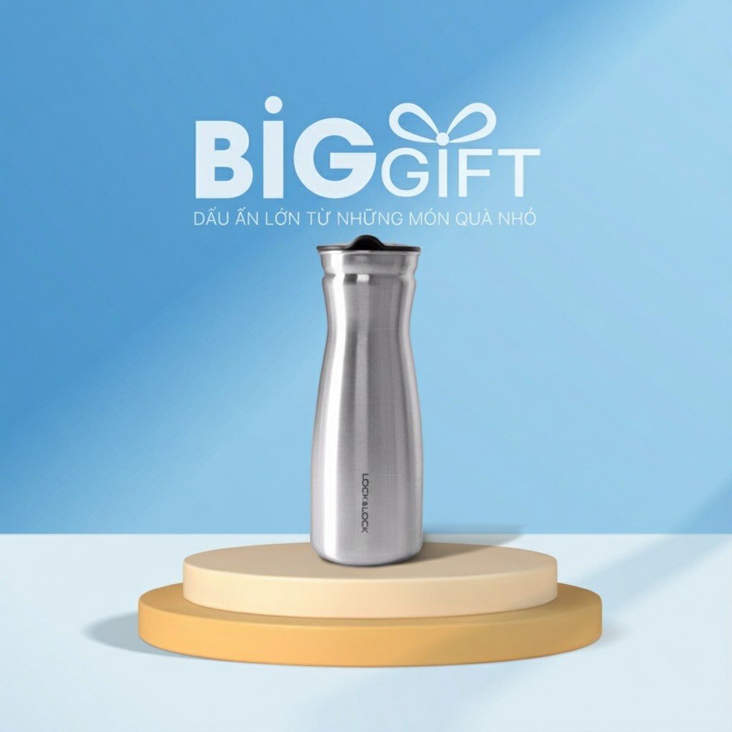 Bình giữ nhiệt quà tặng in logo thương hiệu Lock&Lock quai xách 1.1L BGN02