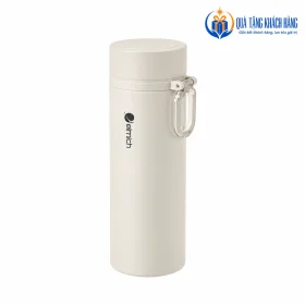 Góc nghiêng bình Elmich EDA1056 màu kem làm rõ quai trong suốt bên cổ bình.