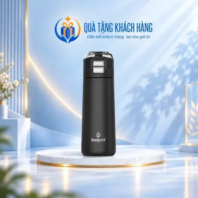 Bình giữ nhiệt Kalpen DA07 500ml màu đen trên nền Quà Tặng Khách Hàng