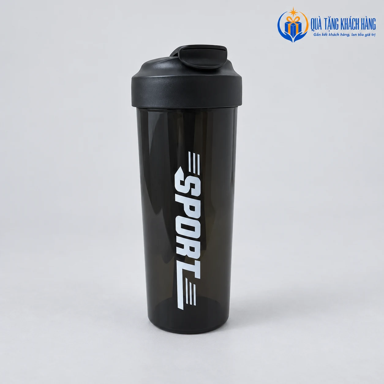 Dáng bình La Fonte 011440 đen, nắp đóng và chữ SPORT