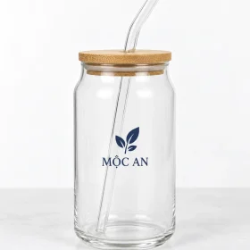 Mô phỏng nhận diện MỘC AN trên bình thủy tinh 540ml
