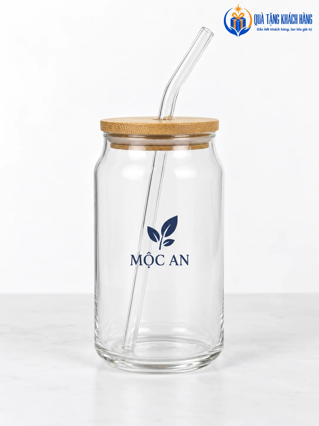 Mô phỏng nhận diện MỘC AN trên bình thủy tinh 540ml