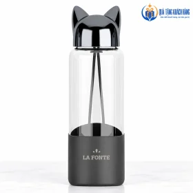 Dáng bình La Fonte 007429 đen với thân trong và nắp tai mèo