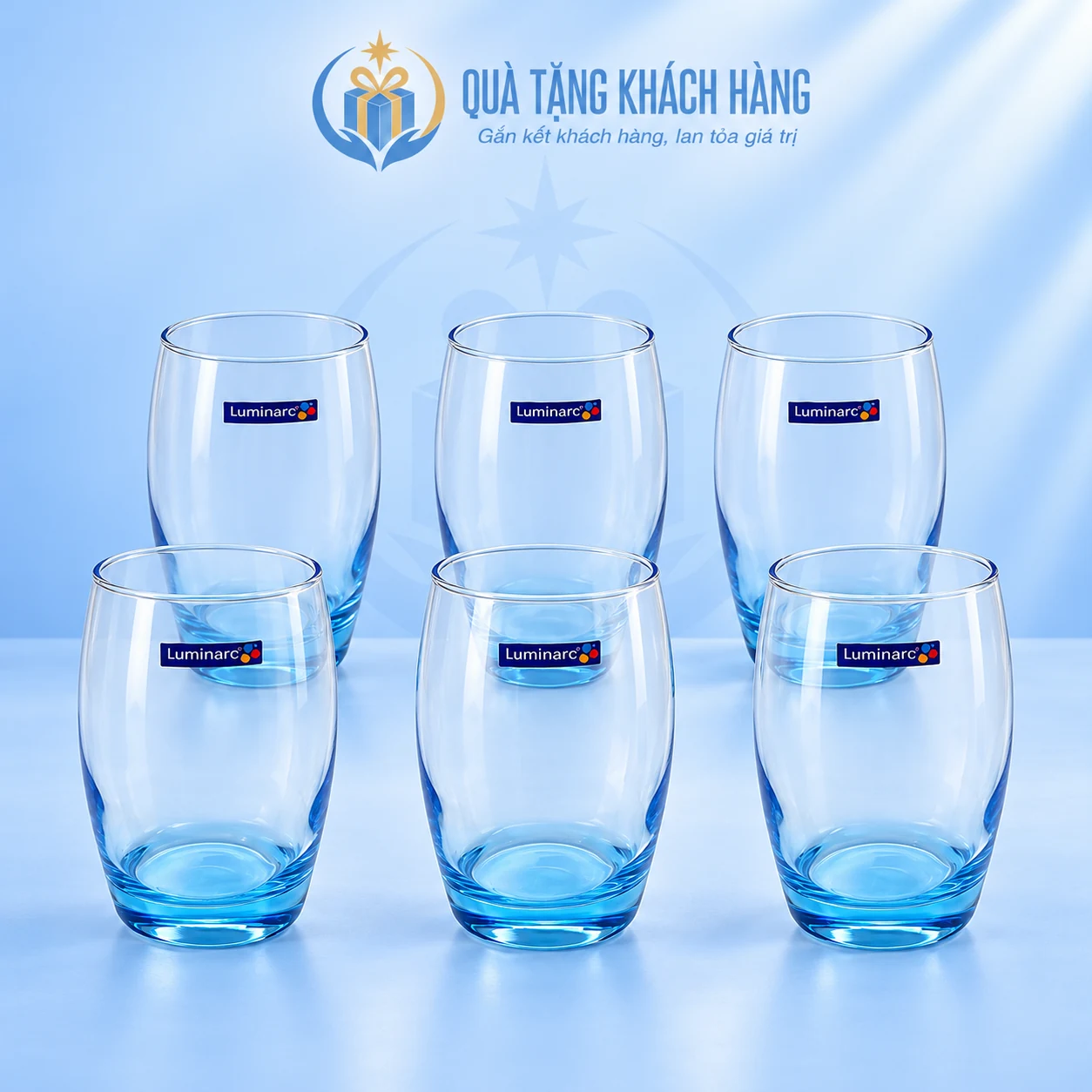 Bộ sáu ly Luminarc L8951 350ml đáy xanh