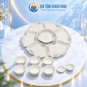 Bộ bát đĩa Mặt Trời Minh Châu đủ mười lăm món