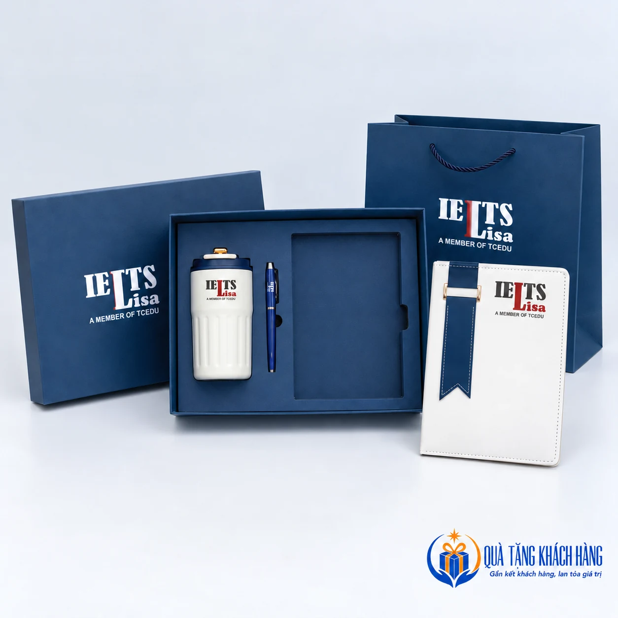 Khay giữ sổ bình bút cùng hộp và túi