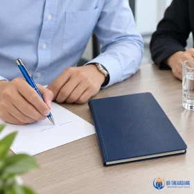 Minh họa dùng bút xanh trong cuộc trao đổi công việc