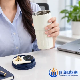 Minh họa dùng cốc 410ml tại bàn làm việc