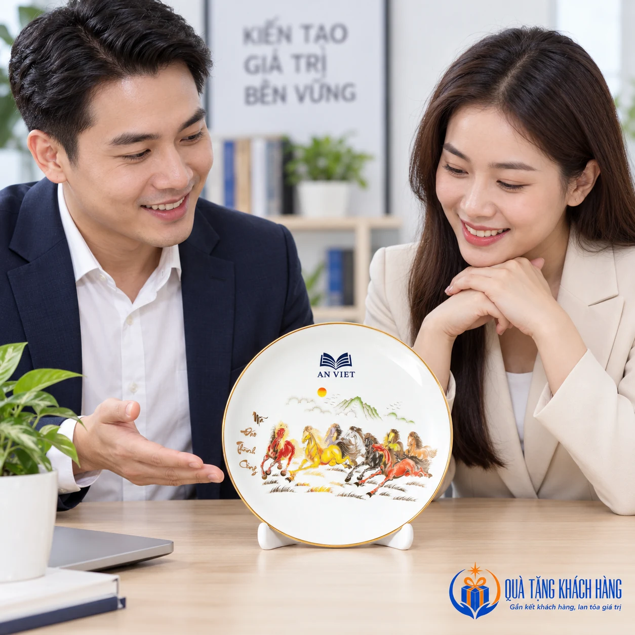 Minh họa giới thiệu bộ đĩa lưu niệm trong buổi gặp gỡ