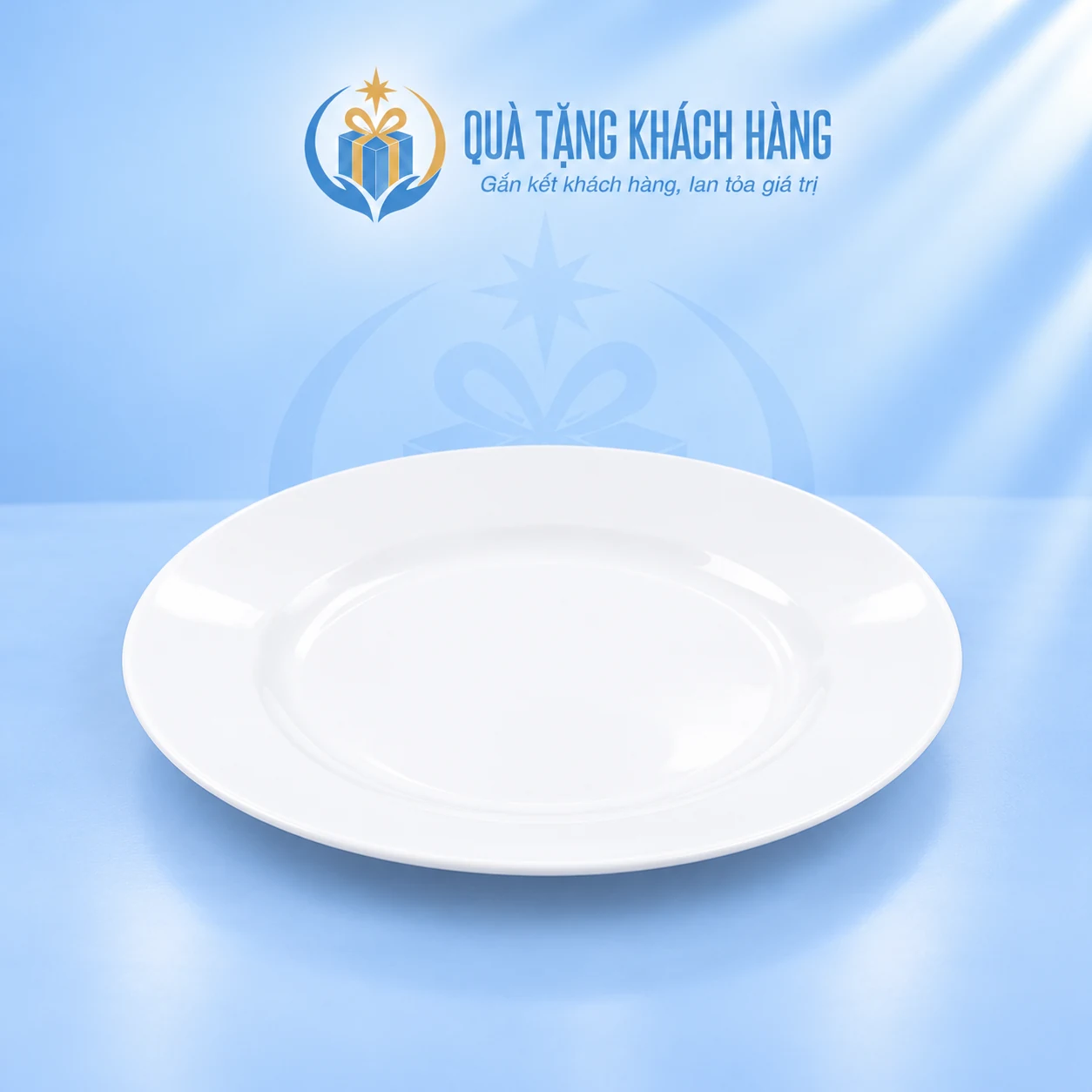 Đĩa sứ Minh Châu MC-D09 men trắng 22cm