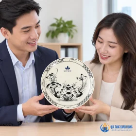 Minh họa giới thiệu đĩa sen cổ làm quà