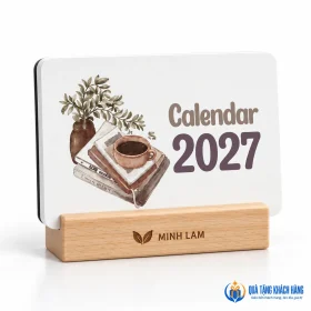 Mô phỏng khắc MINH LAM trên đế lịch