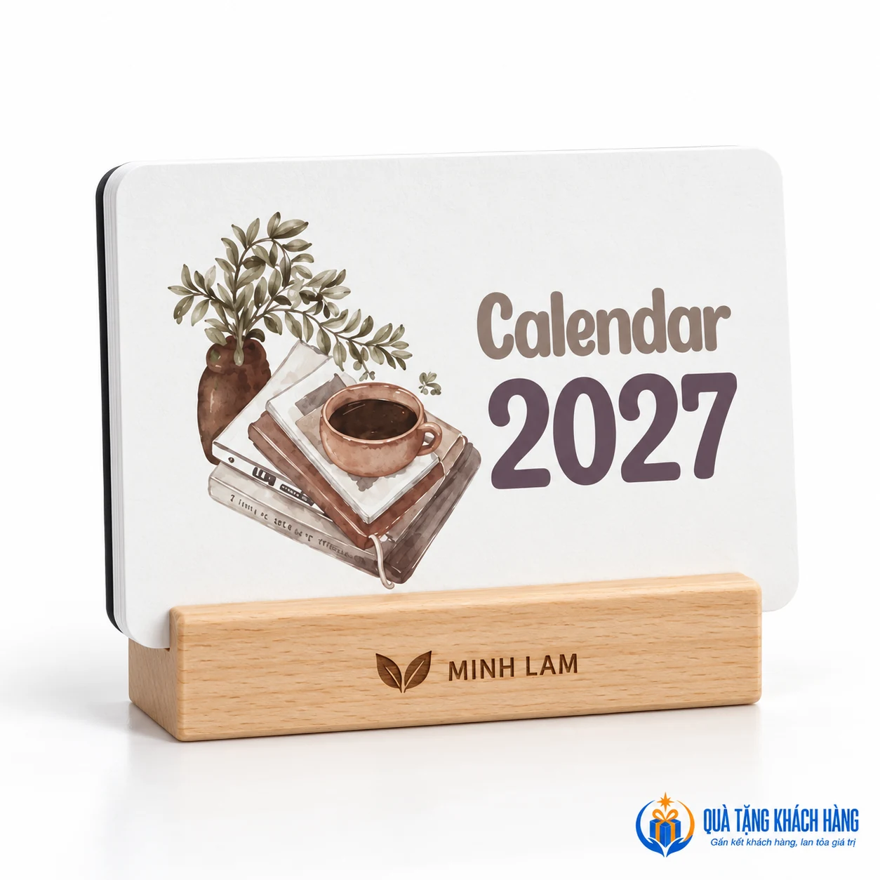 Mô phỏng khắc MINH LAM trên đế lịch