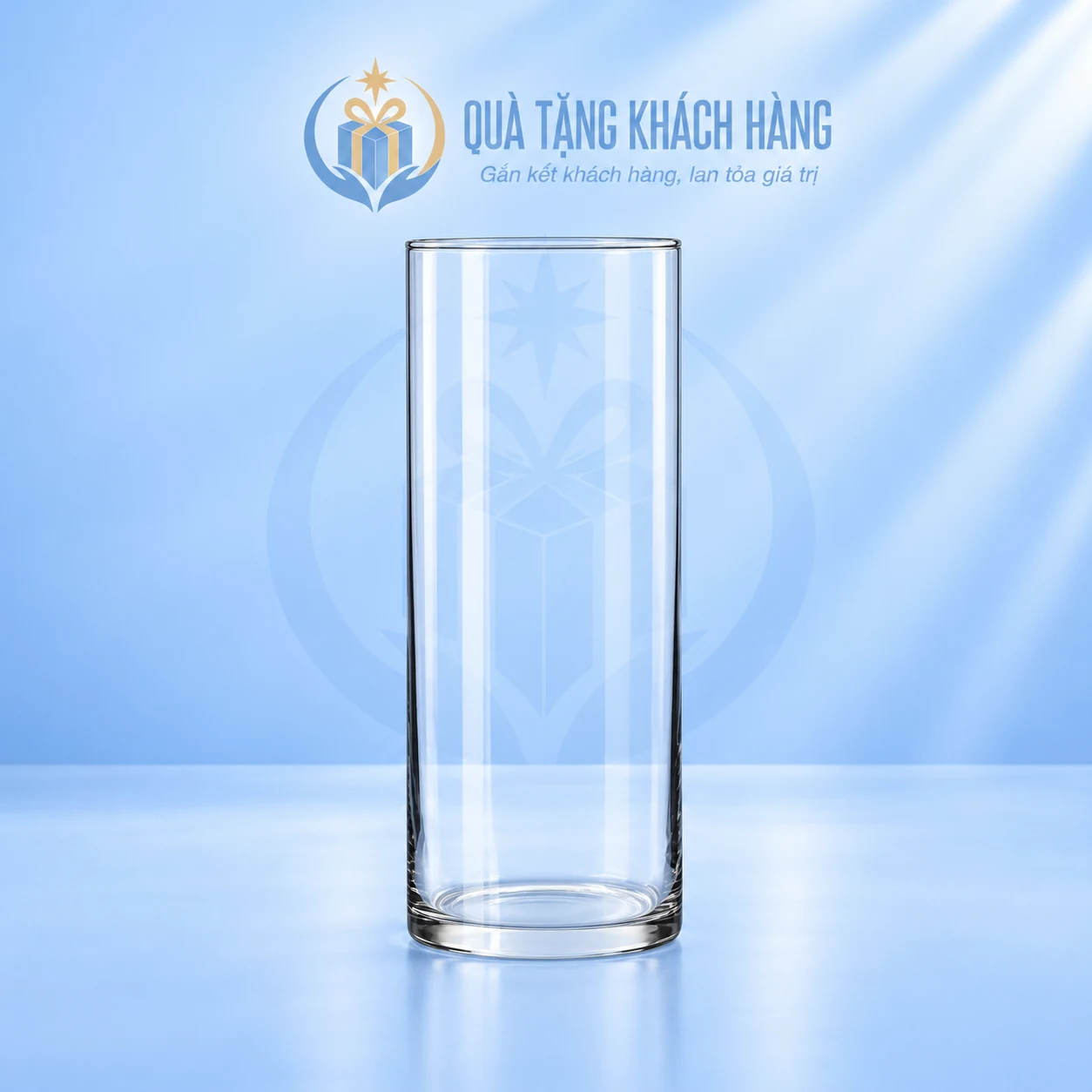 Lọ hoa thủy tinh trụ tròn cao 30cm