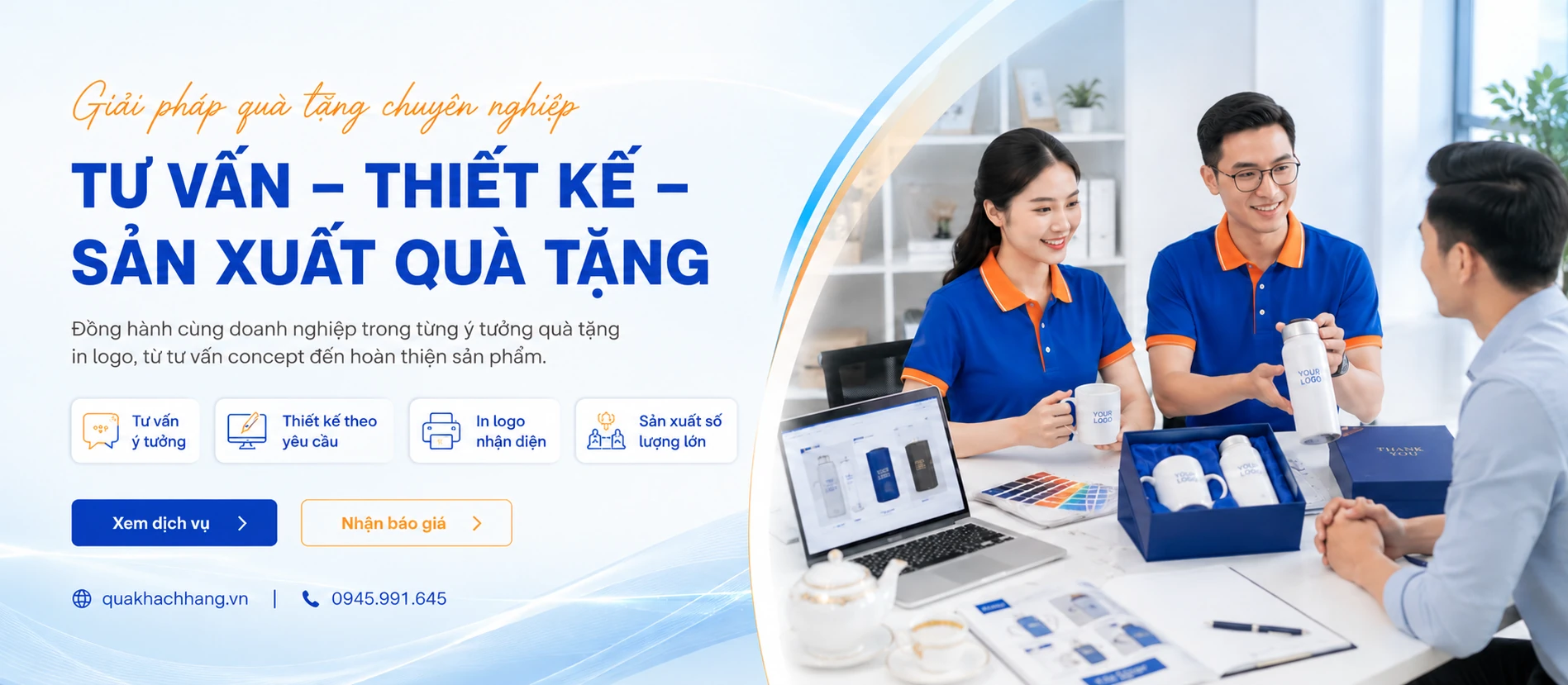 Tư vấn và thiết kế quà tặng — banner minh họa
