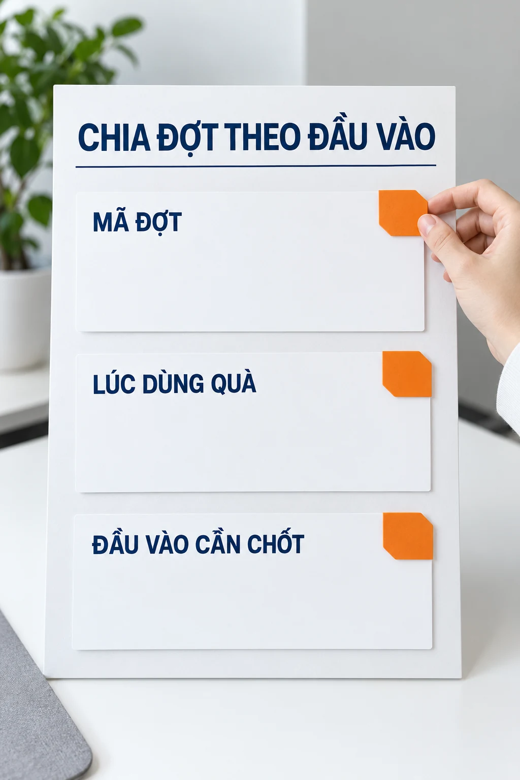 Ba thẻ mẫu ghi mã đợt, lúc dùng quà và đầu vào cần chốt, chưa có giá trị điền.