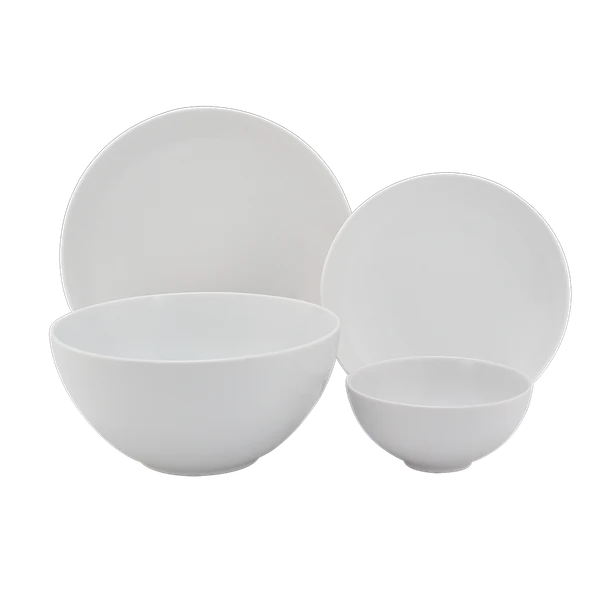 Một số bát và đĩa trắng trong ảnh mẫu.