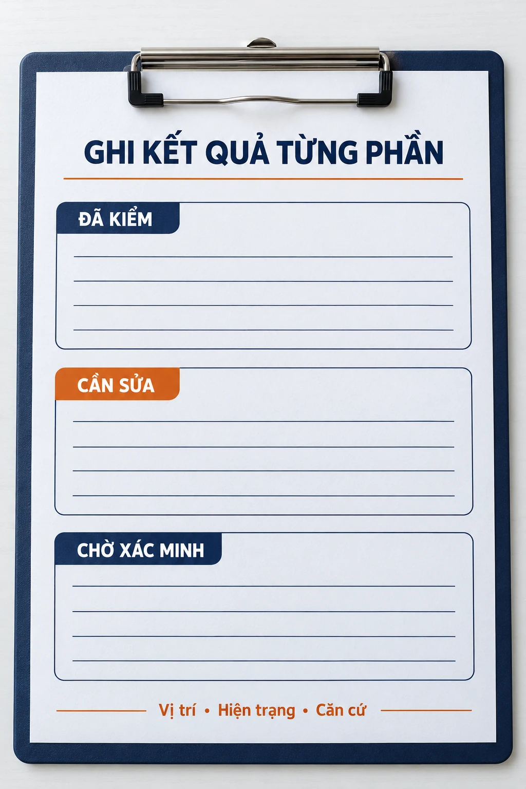 Phiếu mẫu trống tách đã kiểm, cần sửa và chờ xác minh.