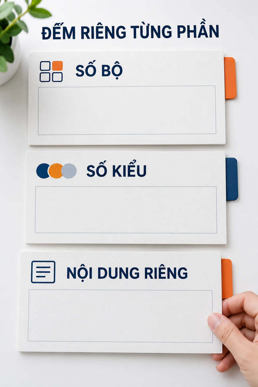 Ba thẻ mẫu ghi số bộ, số kiểu và nội dung riêng, các ô còn để trống.