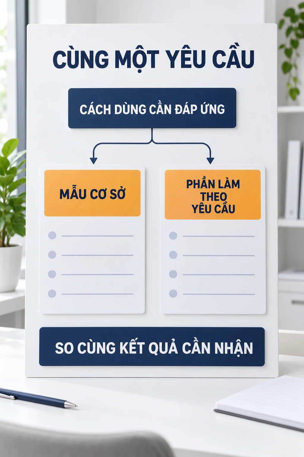 Hai hồ sơ mẫu cơ sở và phần làm theo yêu cầu cùng nối với một yêu cầu sử dụng.