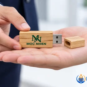 Minh họa trao thân USB UGV 006 cùng nắp gỗ
