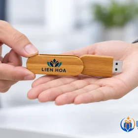 Minh họa trao USB gỗ UGV 007 cho người nhận